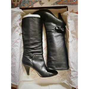 Arturo Chiang Women's Black Leather Boots Size 7.5M